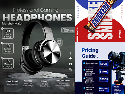 Student social media campaign designs from the O7 Services graphic designing course